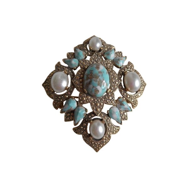 Sarah Coventry Jewelry - Vintage Estate Costume Sarah Coventry Remembrance Gold Brooch Pin Jewelry